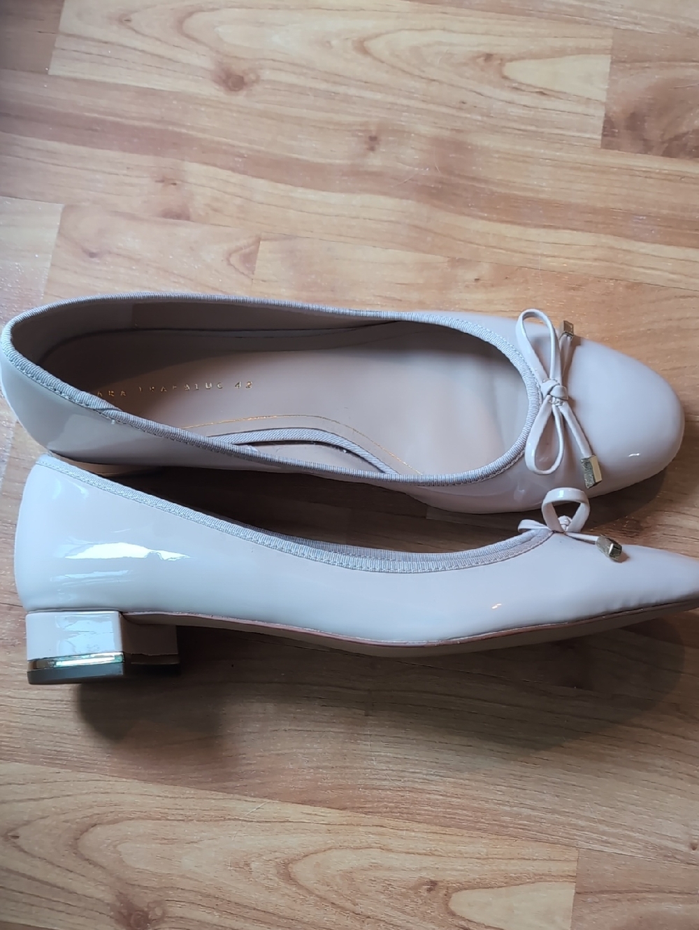 Pink Patent Zara Ballet Flat With Low Heel